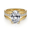 Yellow Gold Engagement Ring. Featuring A Signature Created Lab Grown Center Diamond And Earth Mined Accent Diamonds.