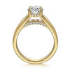 Yellow Gold Engagement Ring. Featuring A Signature Created Lab Grown Center Diamond And Earth Mined Accent Diamonds.